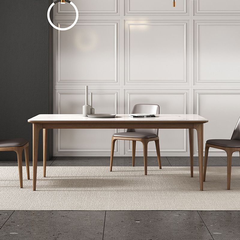 Rectangular Dining Table Set 1/4/5/7 Pieces Dinette Set with Brown Wood Frame