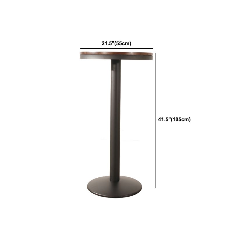 1/3 Pieces Industrial Iron Bistro Set Round Bar Table Set with Pine Wood Top