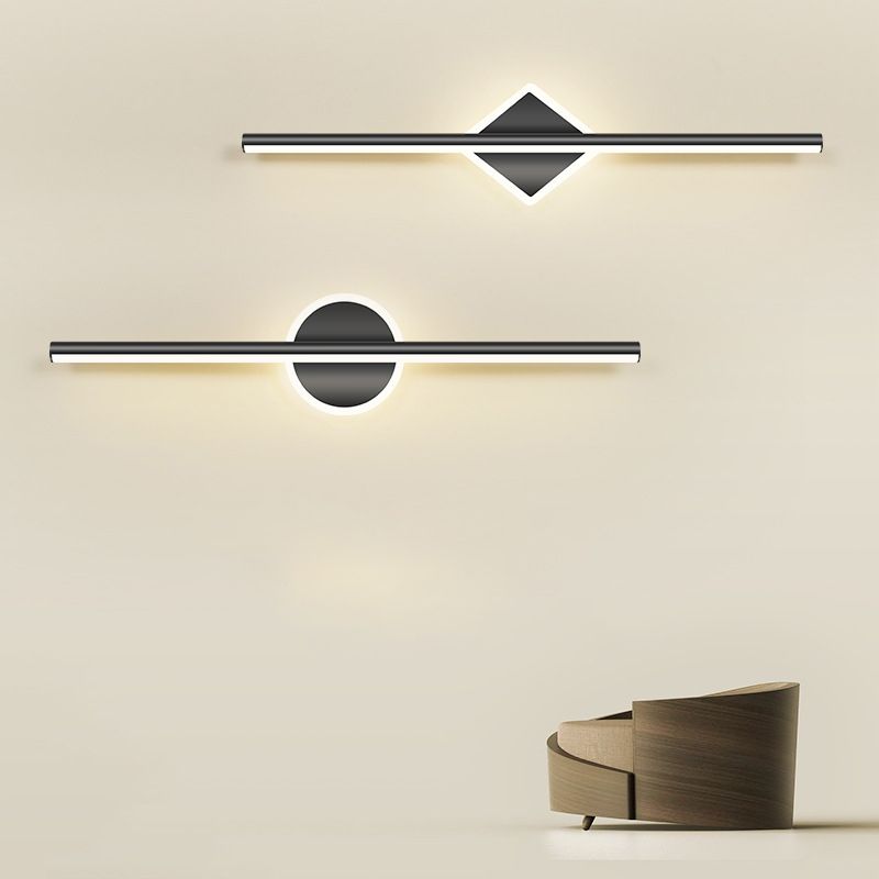 Linear Sconce Lights Modern Metal 2 Light Sconce Light Fixtures in Black Finish