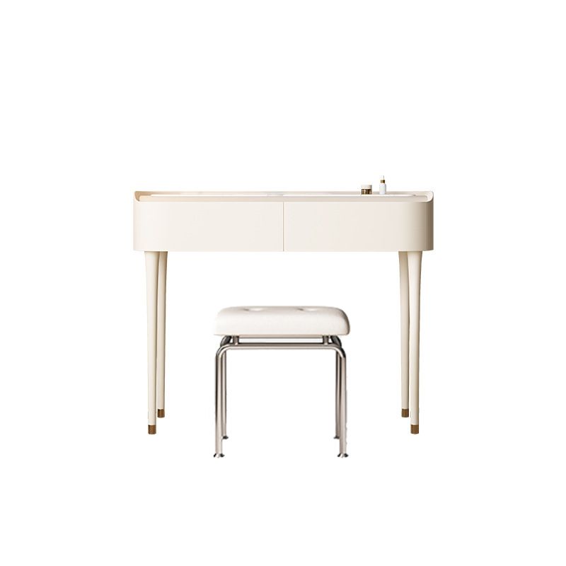 White Wooden Make-up 15.74" Wide Vanity Makeup Vanity Desk Table with 2/5 Drawers