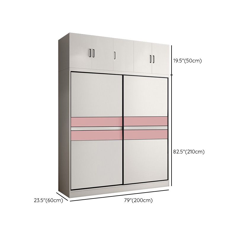 White Colour Wooden Wardrobe Rod Included Wardrobe Wardrobe Closet with Sliding Door