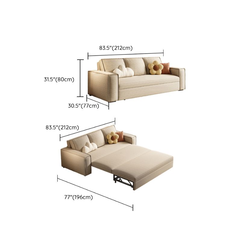 Contemporary Foldable Futon Sleeper White Futon and Mattress
