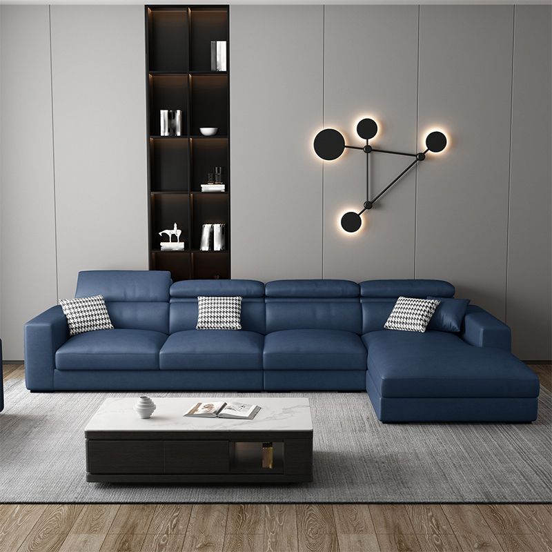 L-Shape Sectional Cushion Back Adjustable Head Pillow Sectional