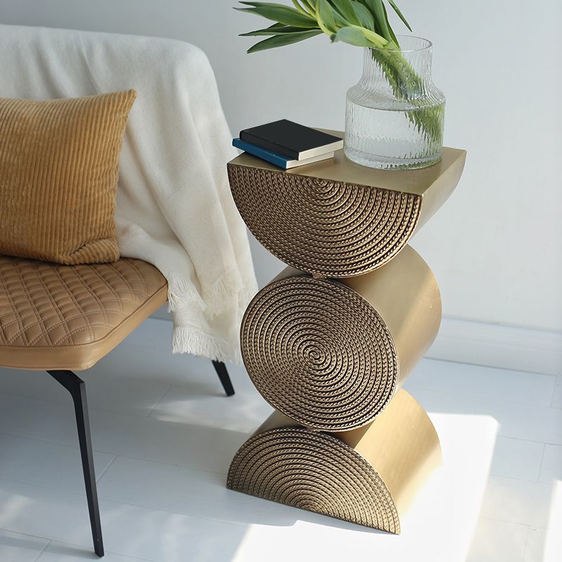 Unique Shape Side End Table Rustic Style 13.8" W x 9.8" D x 26" H in Brown