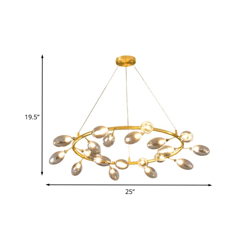 Metal Garland Chandelier Light Fixture Post Modern 20 Bulbs Gold LED Ceiling Pendant Lamp