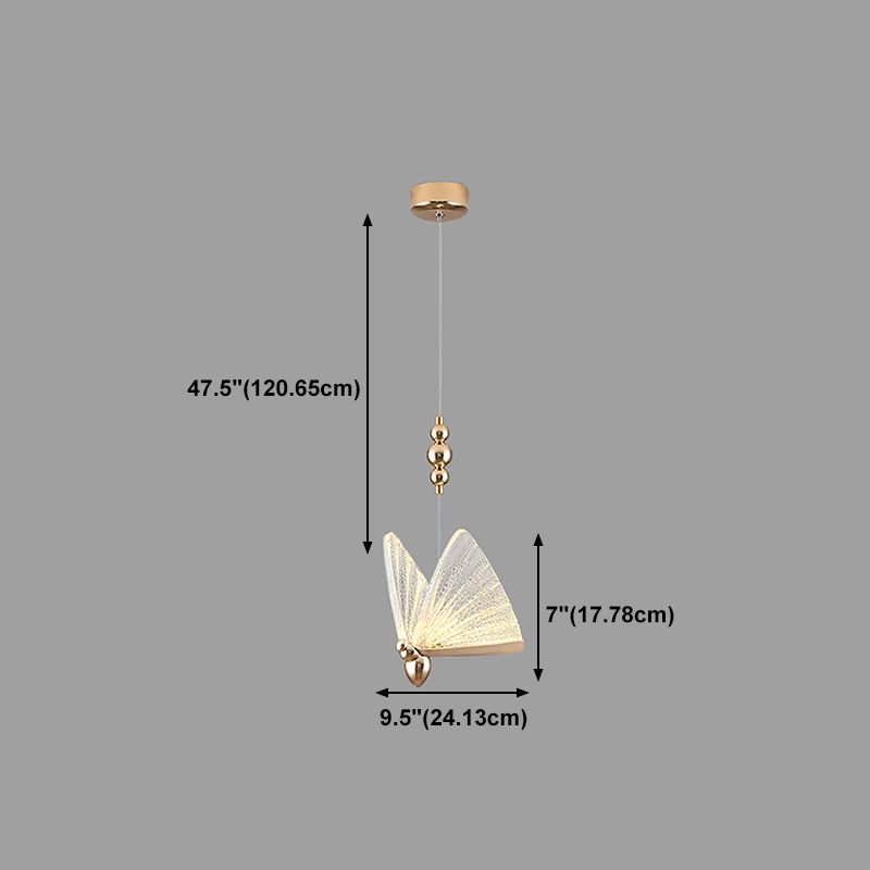Modern de forma moderna de forma colgante de forma de mariposa Luz de metal para dormitorio para dormitorio