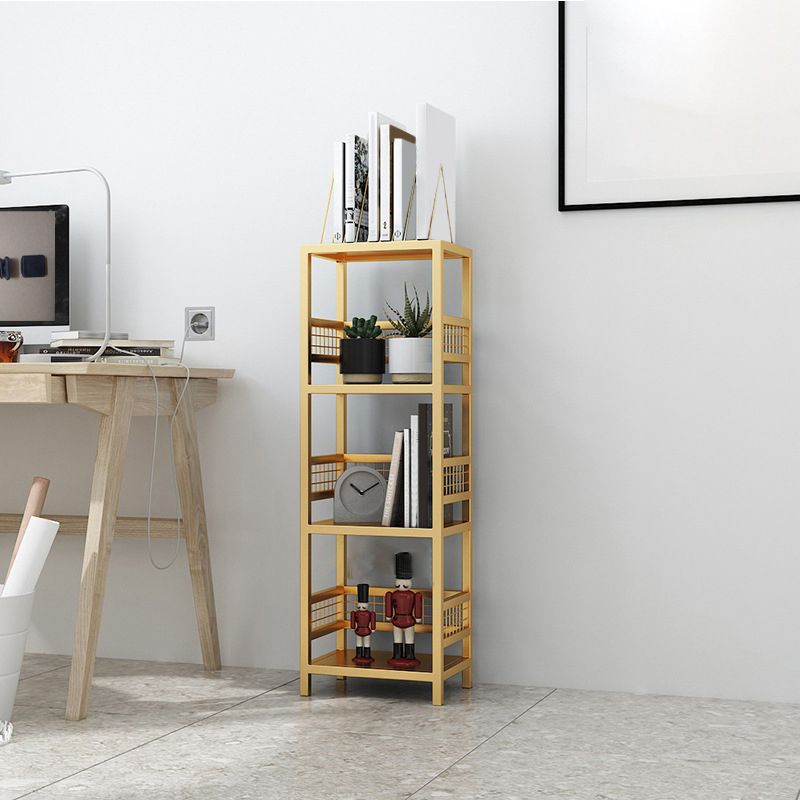 Modern Open Back Bookshelf Metal Shelf Bookcase for Living Room