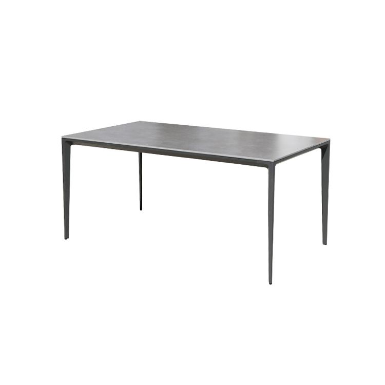 Modern Style Stone Courtyard Table Geometric Aluminum Base Outdoor Table