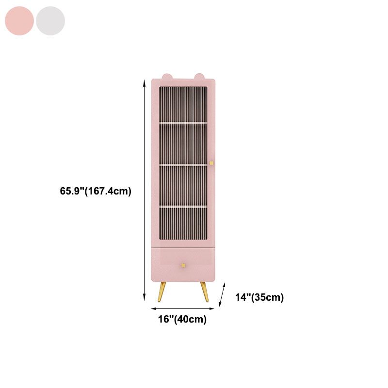 14" D Wooden Bookshelf Modern Closed Storage Bookcase with Drawer and Door