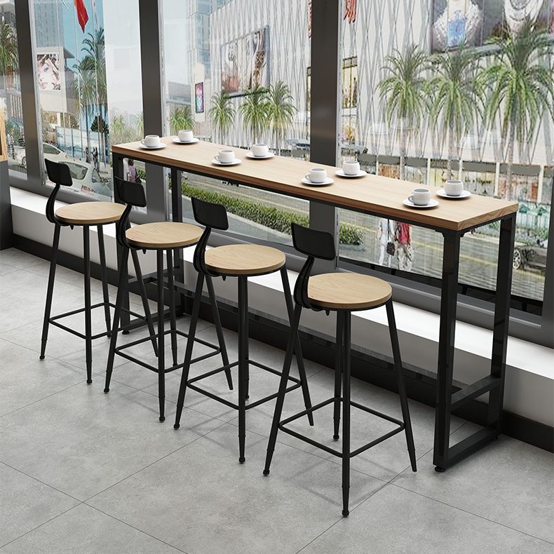 Modern Bar Table Rectangle Solid Wood Bar Table for Dining Room