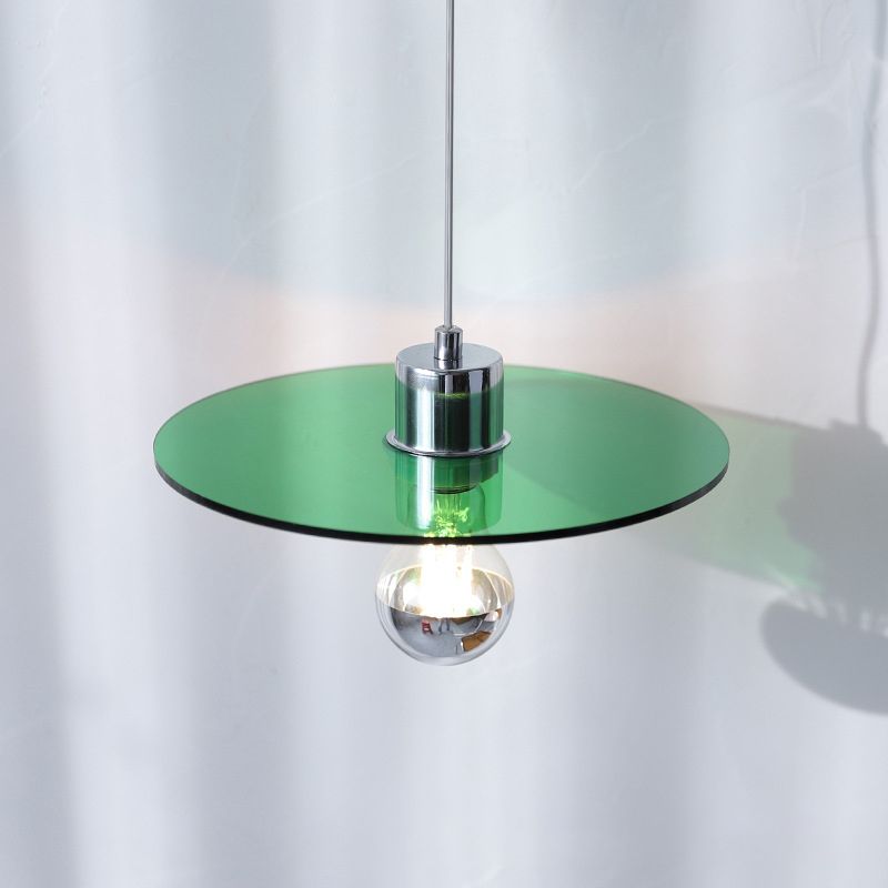 Circle Shape Hanging Lighting Modern Style Metal 1 Light Hanging Lamp for Bedside