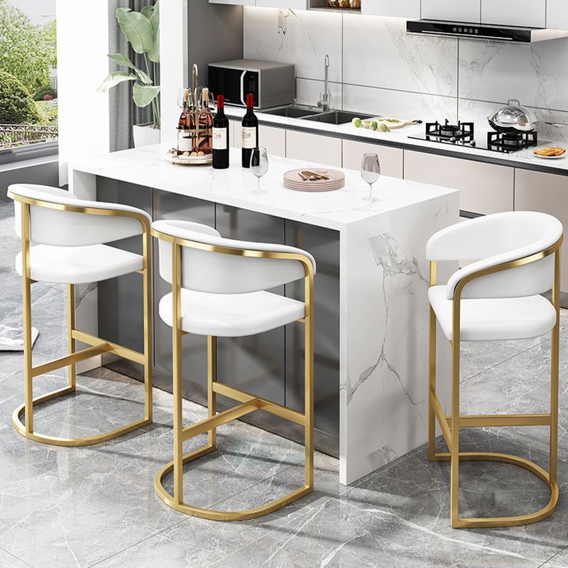 Glam Style Leather Bar Stool Backrest Counter Stool for Bristol