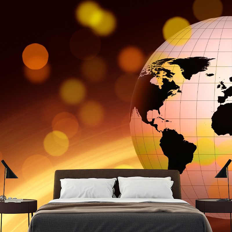 Contemporary World Map Wall Mural Wallpaper Eco-friendly Wall Mural in Soft Color