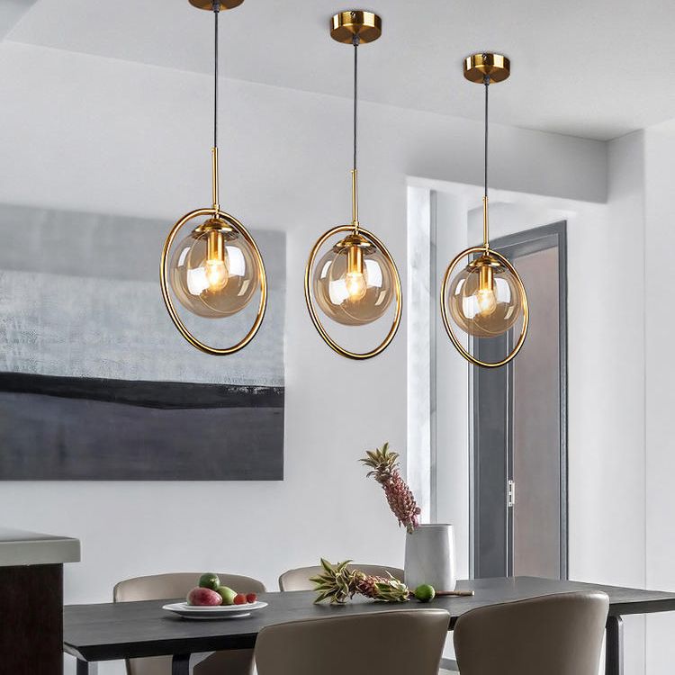 Globe Bedroom Hanging Pendant Light Glass Simplicity Style Pendant Light Fixture