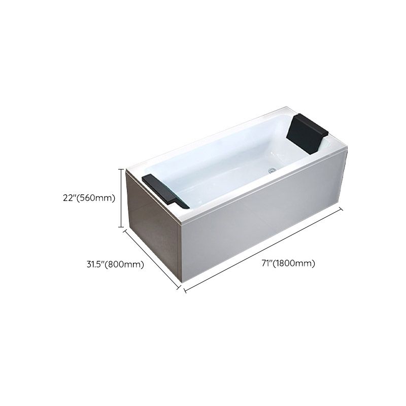 Modern Style Alcove Bath Tub Acrylic Rectangular Bathroom Bathtub with Faucet