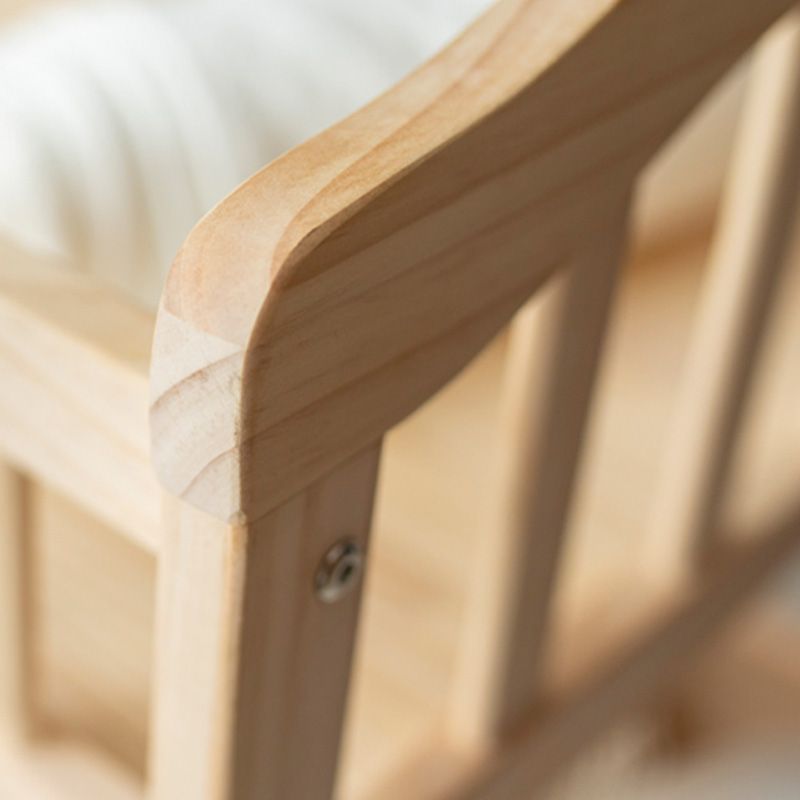 Wooden Brown Baby Crib Storage Modern Nursery Bed with Storage