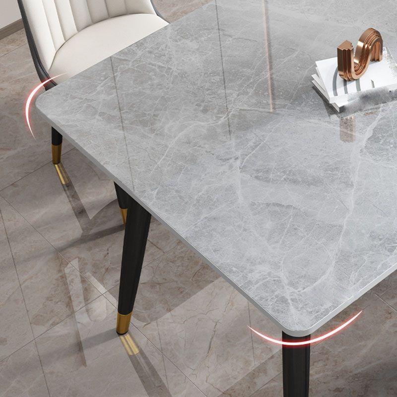 Modern 4 Legs Dining Table Sintered Stone Dinner Table for Dining Room