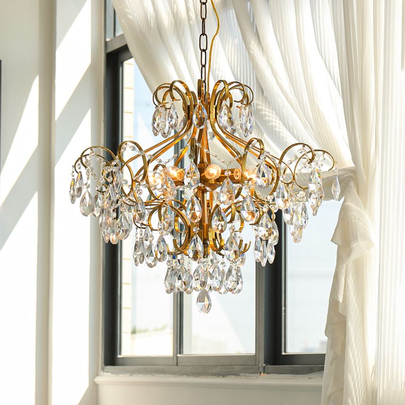 Lámparas colgantes de suspensión de múltiples lámparas de lámpara de lámpara de estilo americano para sala de estar para sala de estar