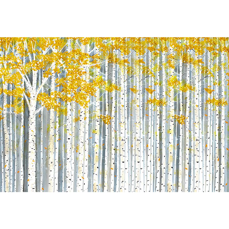 American Wall Art for Living Room, Yellow and Green Birch Tree, Personalized Size Available