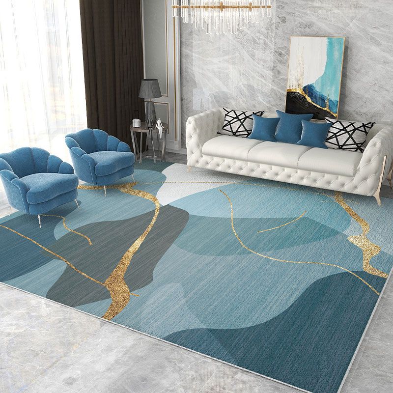 Simplicity Washable Carpet Modern Area Rug Polyester Stain Resistant Area Rug for Home Decor