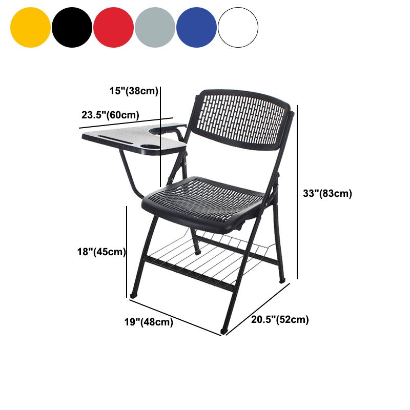 Armless Mid-Back Conference Chair Breathable Plastic Back and Seat Office Chair