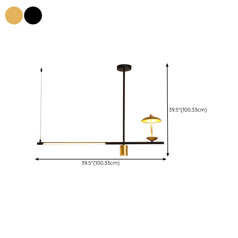 Modernism 4-Light Ceiling Light Metallic Kitchen Island Lighting for Dining Room