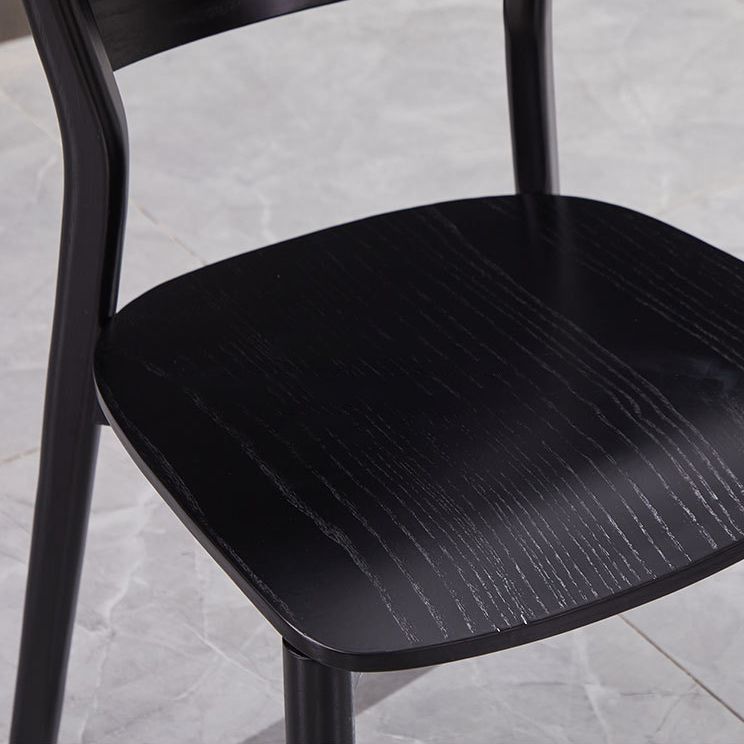 Modern Style Solid Wood Side Chair Matte Finish Open Back Dining Chair