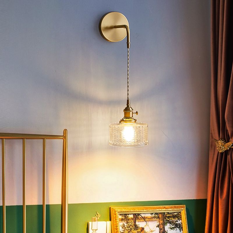 Modern Style Glass Shade Wall Light Sconce Creative Wall Light Fixture for Bedroom