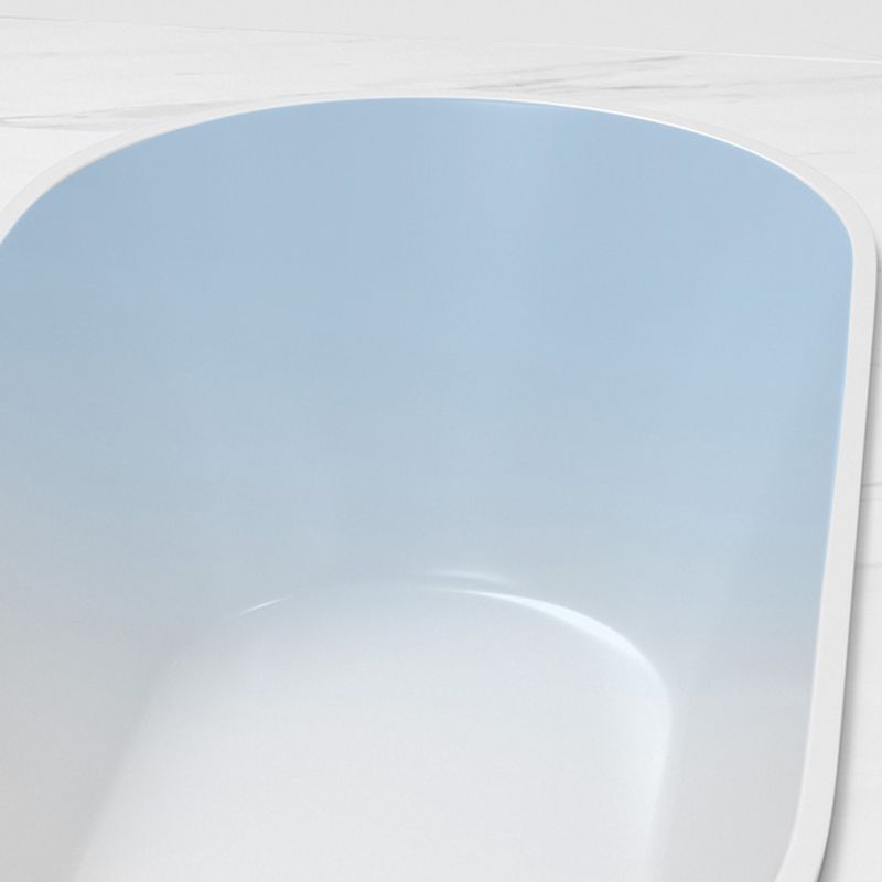 Contemporary Oval Drop-in Bathtub Soaking Acrylic Bath Tub in White