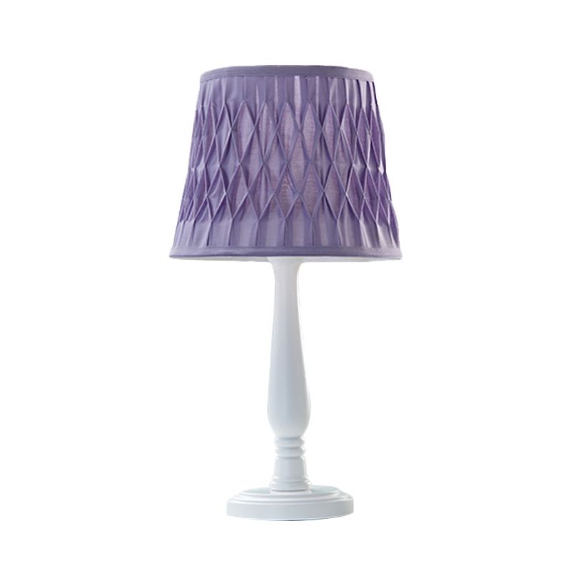 Macaron Barrel Shape Lettura Libro Light Wood 1 Lambola lampada da comodino in rosa/viola/verde