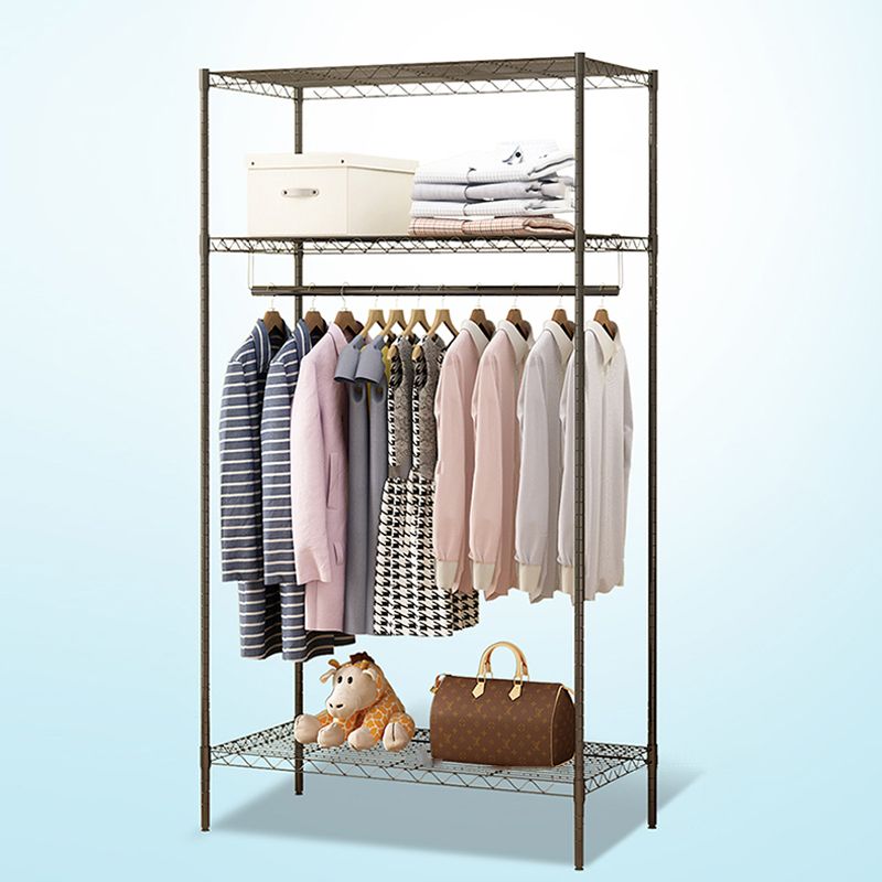 Modern Style Wardrobe Metal 2-Teir Adjustable Shelves Wardrobe Closet