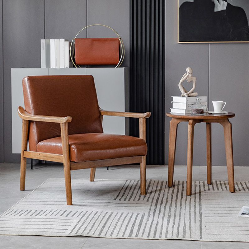 Solid Wood Side Chair Stain Resistant Lounge Chair for Living Room
