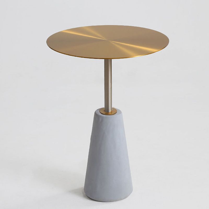 Round Stainless Steel Coffee Table Pedestal 1 Single Cocktail Table