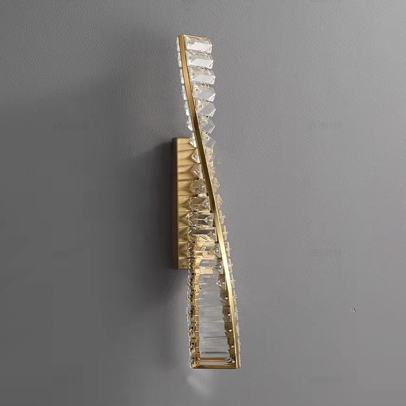 1 Light Geometric Wall Sconce Contemporary Crystal Wall Sconce