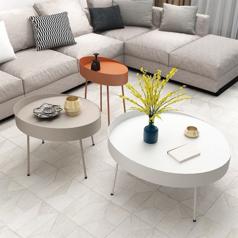 Dia 15.75"/23.62"/31.5" Iron Cocktail Table 4 Legs Coffee Table