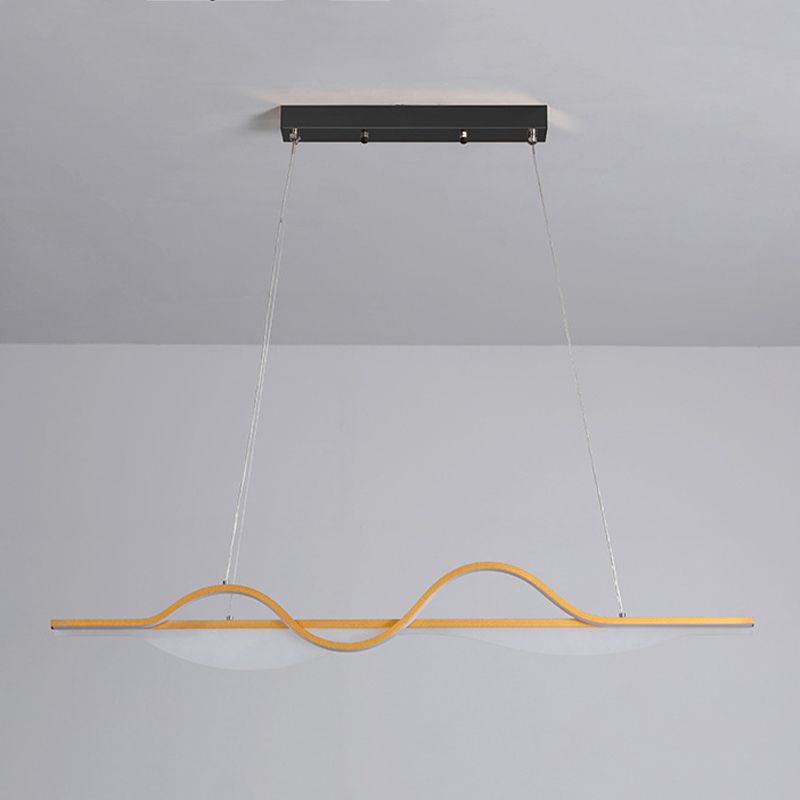 Contemporary LED Ceiling Light Golden/Black Kitchen Island Lighting for Foyer