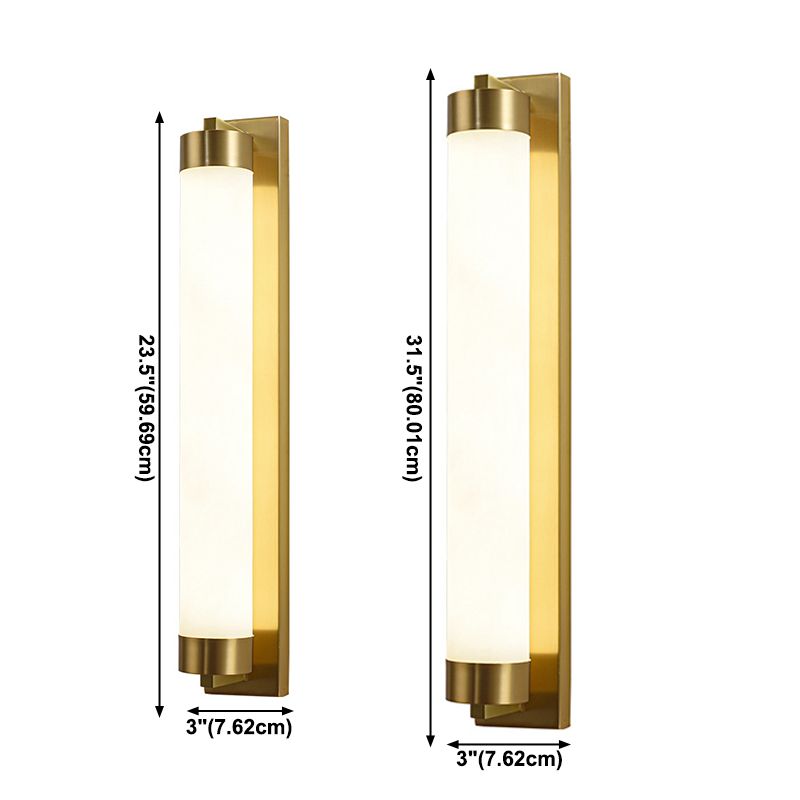 Chinese Brass Wall Light Gold LED Wall Sconce with Mica for Living Room