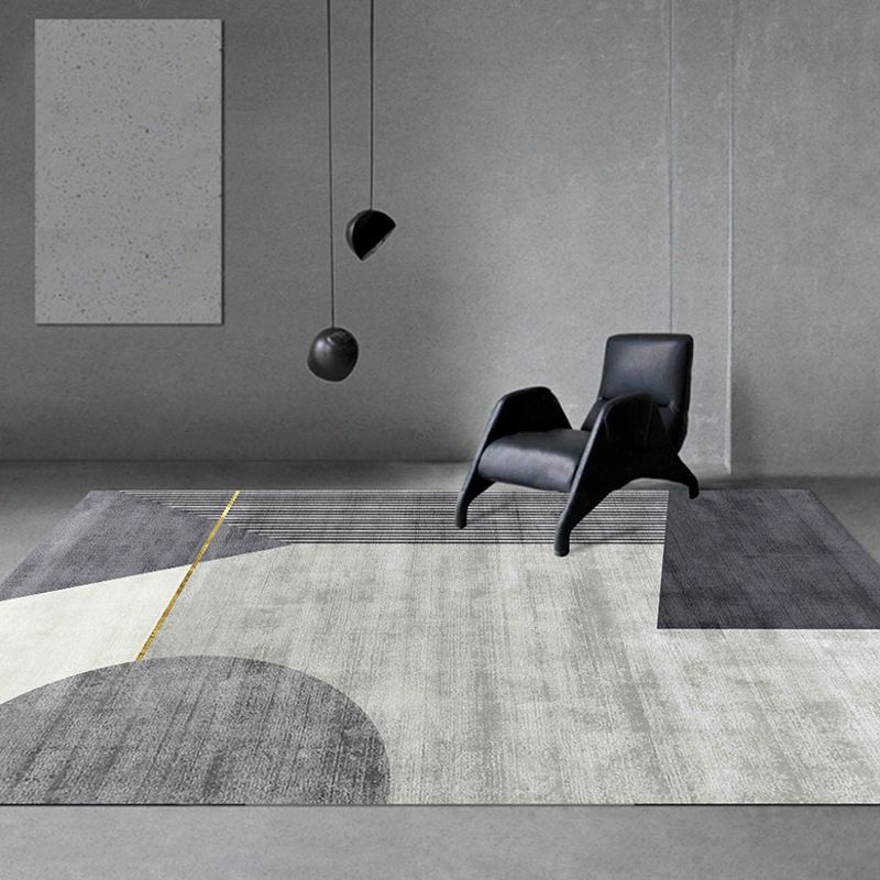 Zwart modern tapijt polyester patroon tapijt wasbaar tapijt voor woningdecoratie