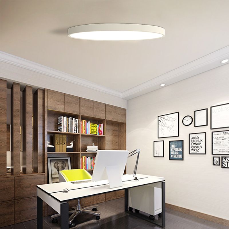 Luz empotrada LED ultrafina de 1 luz, nueva lámpara de techo moderna de hierro con forma redonda