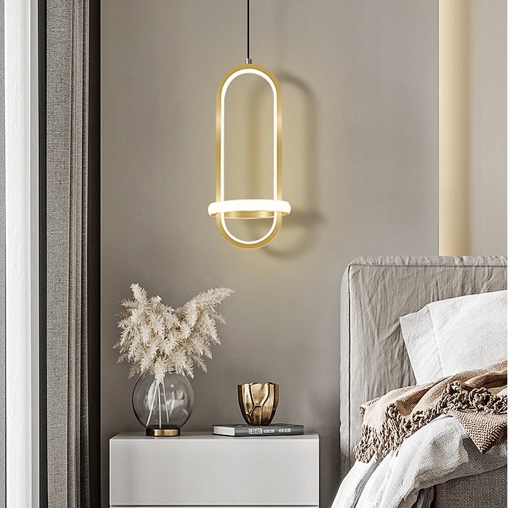 Metal Geometric Ceiling Suspension Lamp Simplicity Style LED Hanging Pendant Light