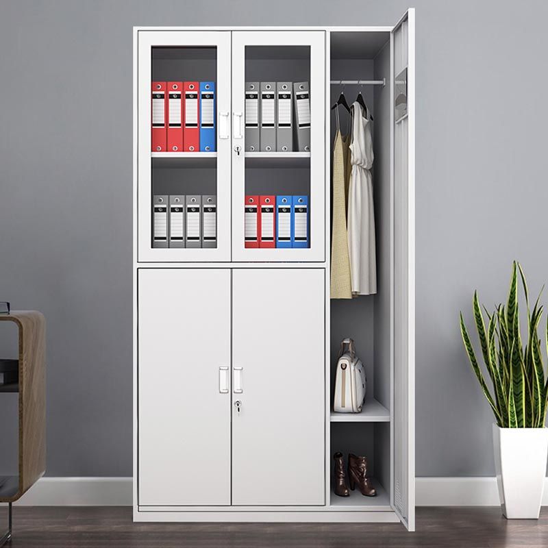 Contemporary Metal Wardrobe Freestanding Wardrobe Closet with Locks
