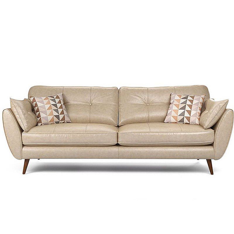 Standard Contemporary Square Arm Settee Loveseat with 2 Pillows