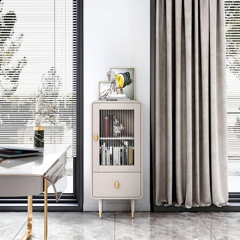 Modern Engineered Wood Bookcase Standard Closed Back Bookshelf with Doors