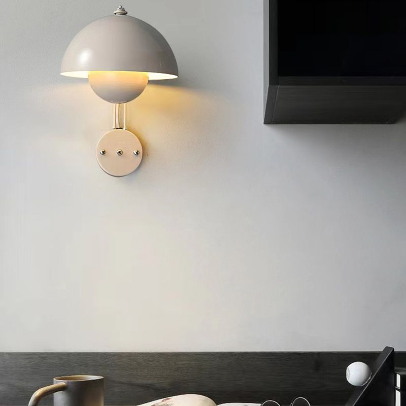 Steel Nordic Wall Lamp Dome Shade Wall Lighting Fixture in 4 Colors