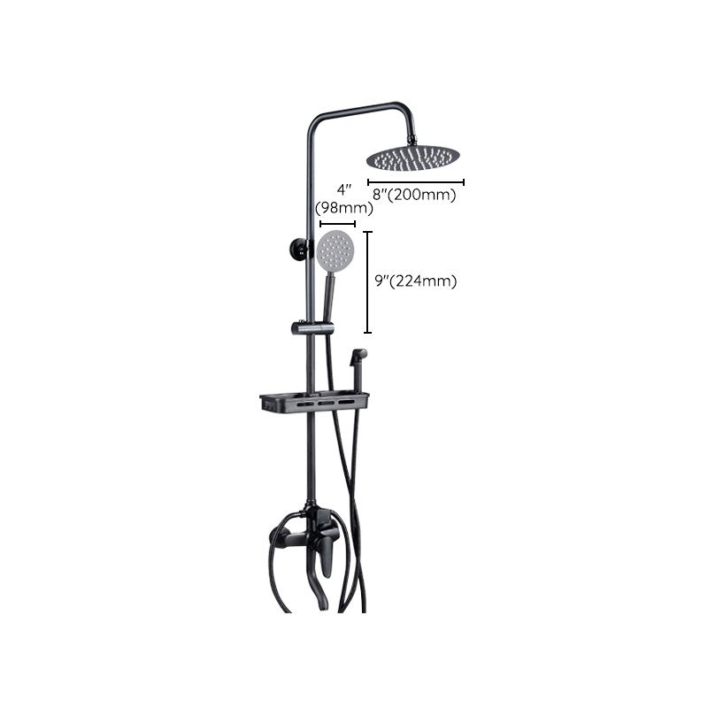 Adjustable Spray Pattern Shower Combo Metal Shower Faucet Arm Shower Head with Slide Bar