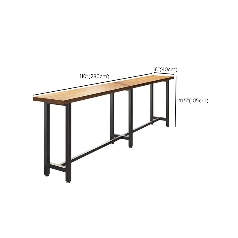 Modern 1/7 Pieces Bar Table Set Rectangle Wood Counter Table with High Stools for Bar