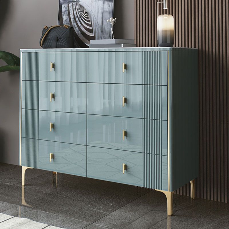 Vertical Glam Stone Storage Chest Bedroom Chest with Metal Legs
