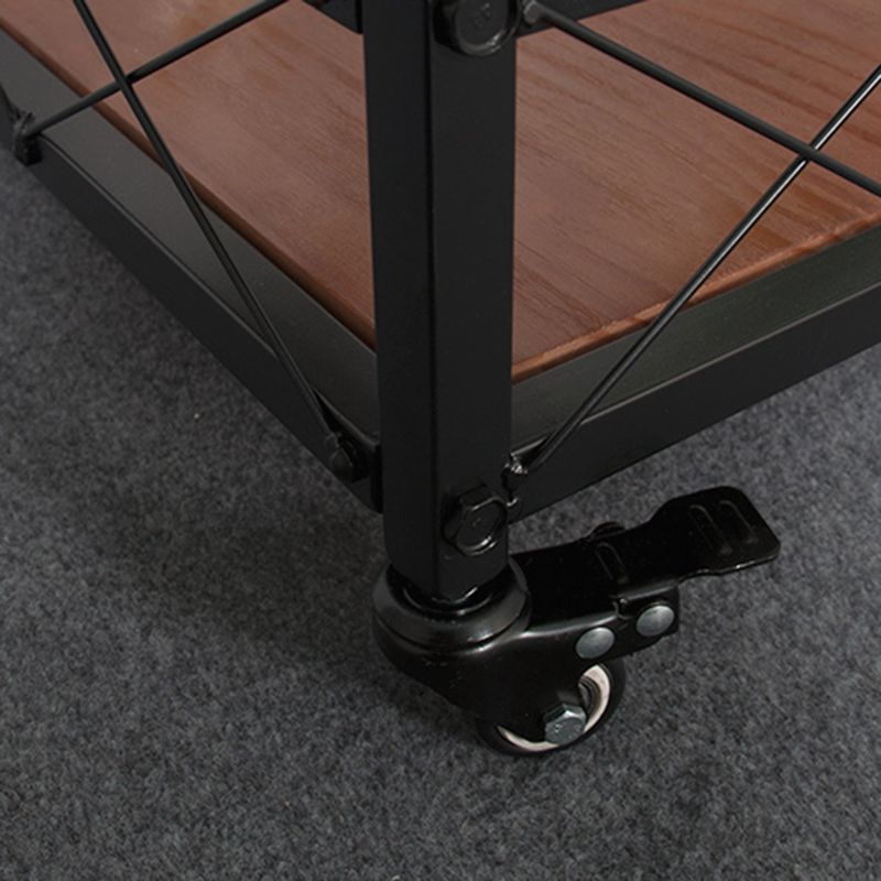 Contemporary Rolling Kitchen Cart Wood Rectangular Kitchen Cart for Dining Room