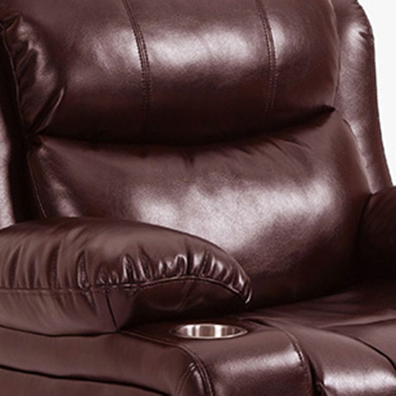 Traditional Home Theater Recliner Chair with Lumbar and Power-Push Botton