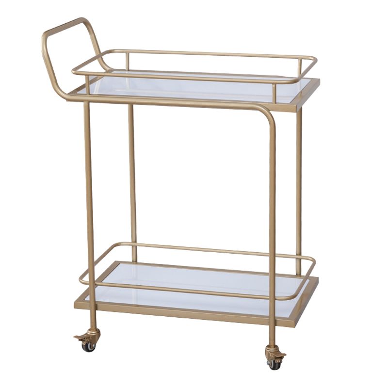 Contemporary 31.5"H Prep Table Rectangular Metal Rolling Prep Table for Dining Room